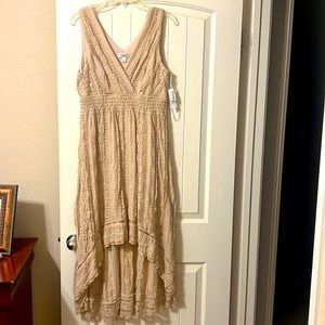 Beige sleeveless dress from Dressbarn